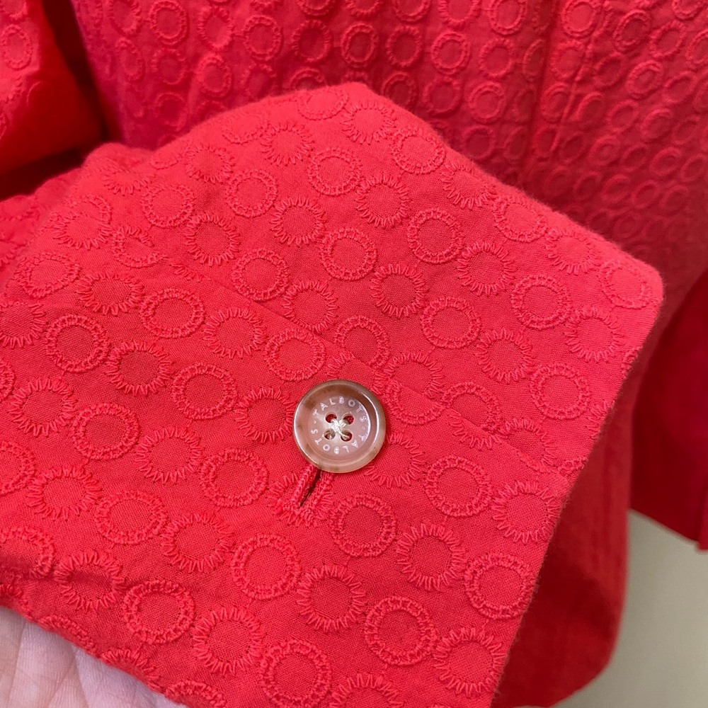 TALBOTS Coral/Red Lightweight Business Career Blazer | Size 4 - Picture 6 of 11
